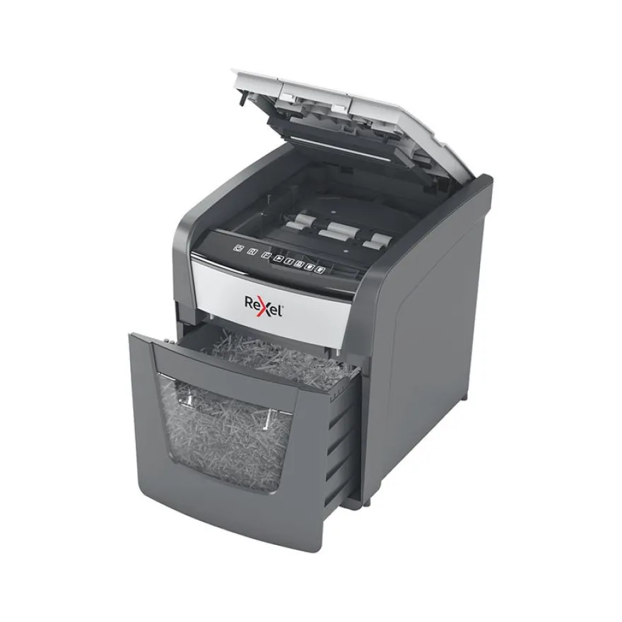 Rexel Optimum Auto+ 50X - destructeur de documents coupe croisée - 50 feuilles - Corbeille 20 litres