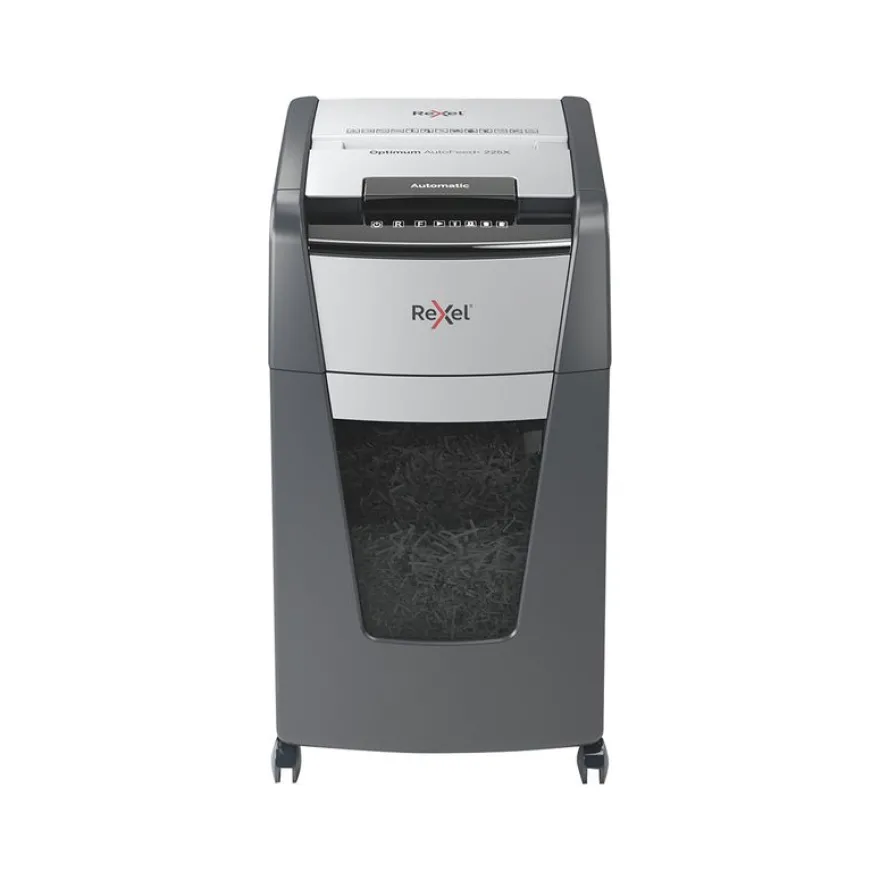 Rexel Optimum Auto+ 225X - destructeur de documents coupe croisée - 225 feuilles - Corbeille 60 litres
