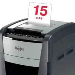 Rexel Optimum Auto+ 600X - destructeur de documents coupe croisée - 600 feuilles - Corbeille 110 litres