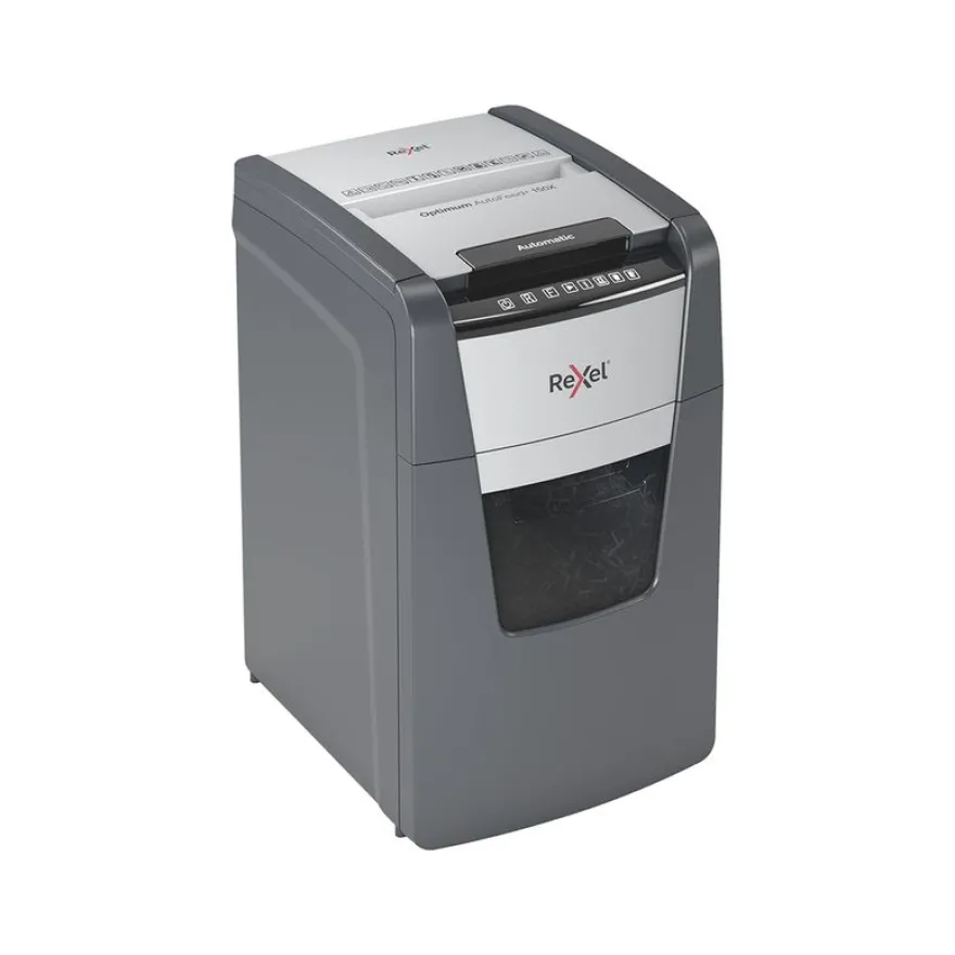 Rexel Optimum Auto+ 150X - destructeur de documents coupe croisée - 150 feuilles - Corbeille 44 litres