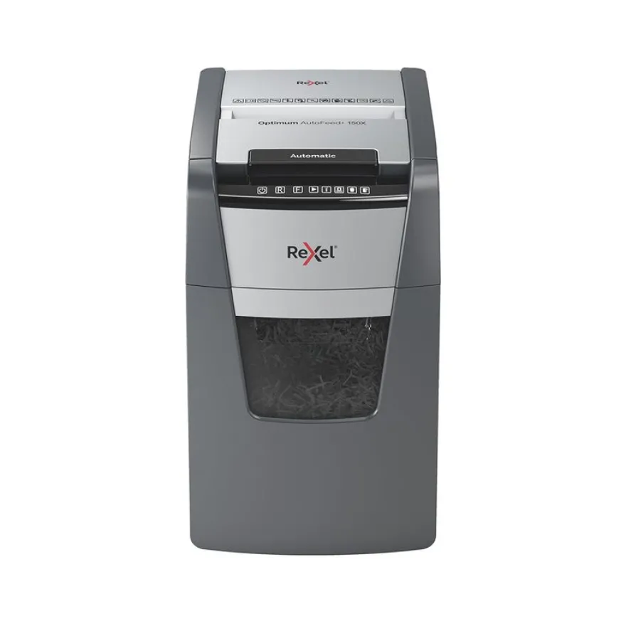 Rexel Optimum Auto+ 150X - destructeur de documents coupe croisée - 150 feuilles - Corbeille 44 litres