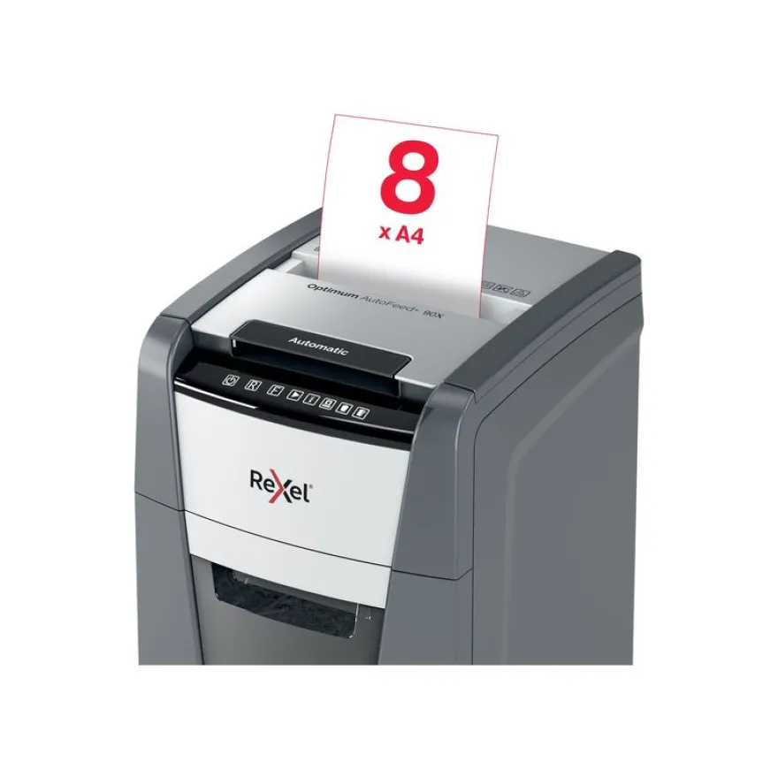 Rexel Optimum AutoFeed+ 90X - Destructeur de documents - coupe croisée - 4 x 28 mm - P-4