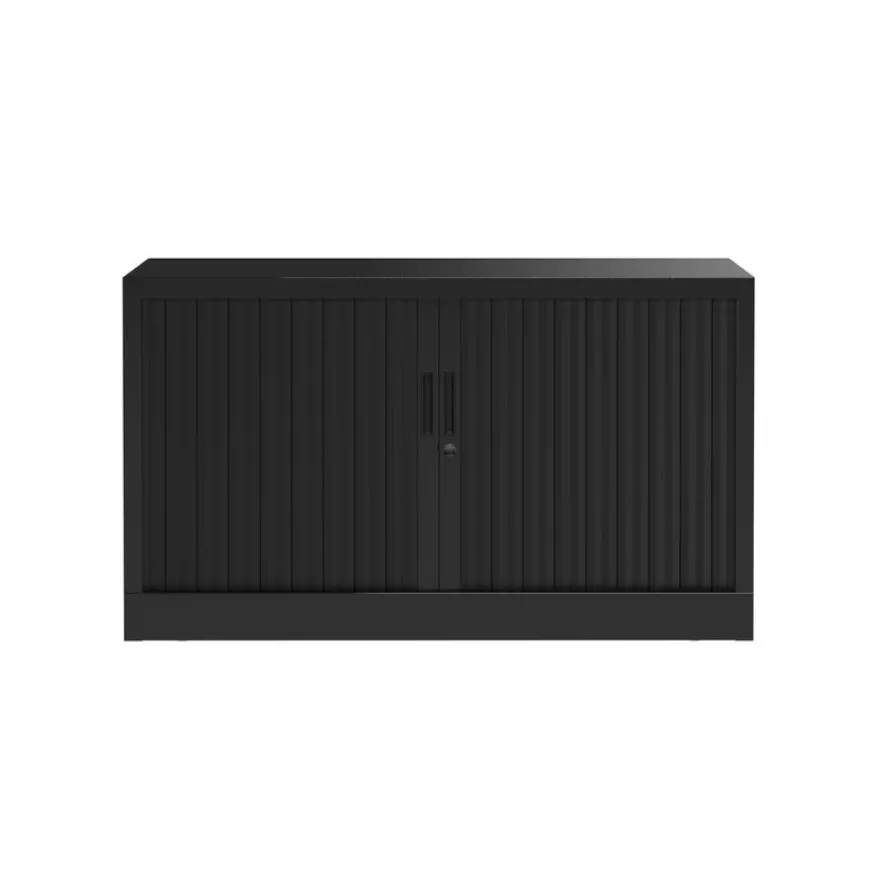 Réhausse pour armoire à rideaux metalliques - L120 x H43 x P43cm - corps noir/rideau noir