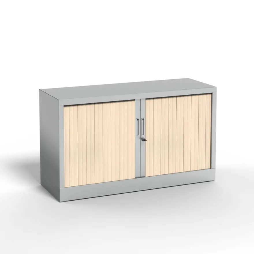 Réhausse pour armoire à rideaux metalliques - L120 x H43 x P43cm - corps alu:/rideau érable