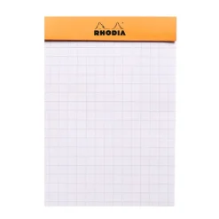 Rhodia - Bloc notes - 7,4 x 10,5 cm - 80 pages - petits carreaux - 80g