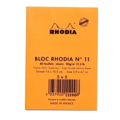 Rhodia - Bloc notes - 7,4 x 10,5 cm - 80 pages - petits carreaux - 80g