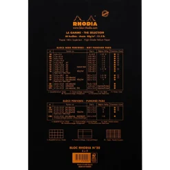 Rhodia - Bloc notes - A4 + - 160 pages - petits carreaux - noir