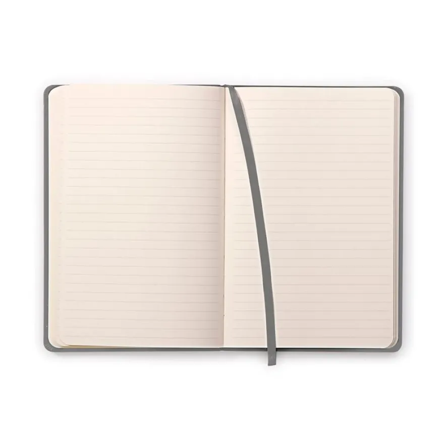 RHODIA - Cahier de notes - A5 (140 x 210 mm) - 96 feuilles / 192 pages - papier ivoire - doublé - couverture argentée