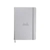 RHODIA - Cahier de notes - A5 (140 x 210 mm) - 96 feuilles / 192 pages - papier ivoire - doublé - couverture argentée