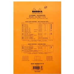 Rhodia - Pack de 5 Blocs notes - A4 + - 80 pages - petits carreaux - 80g - orange