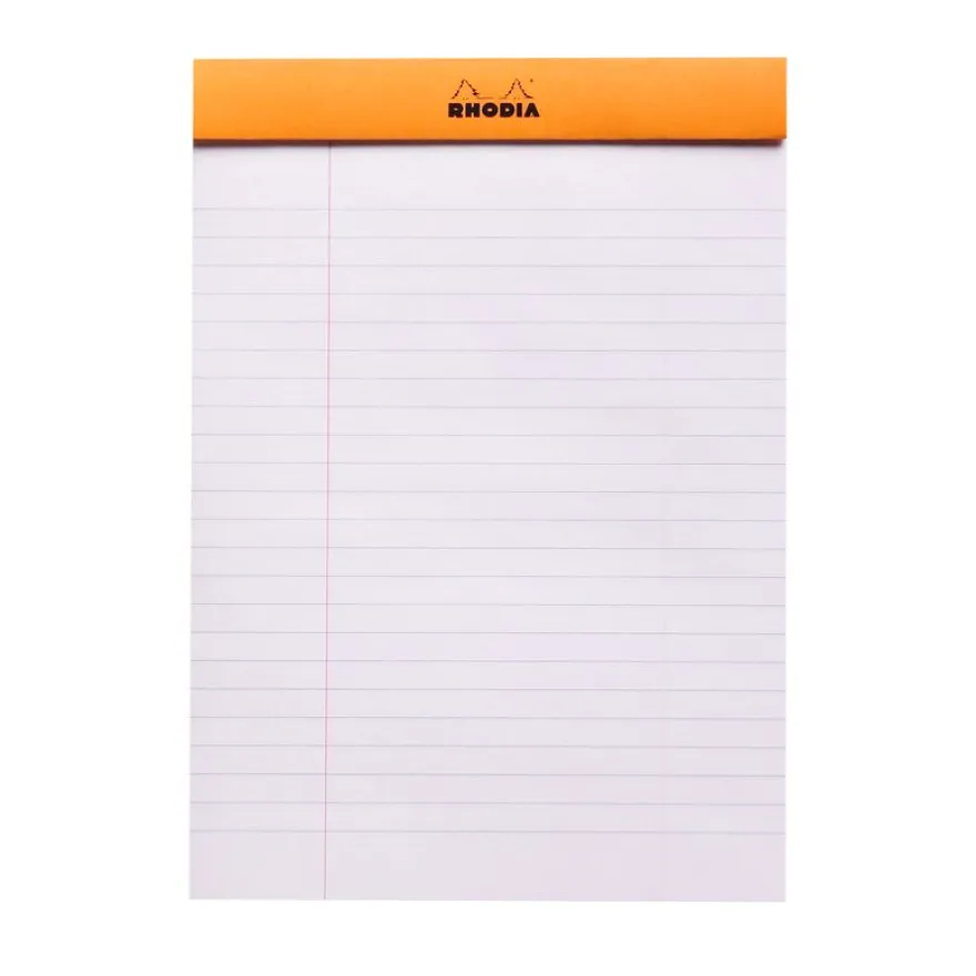 Rhodia Basics - Bloc notes - A5 - 160 pages - réglé avec marges - 80g - orange