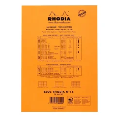 Rhodia Basics - Bloc notes - A5 - 160 pages - réglé avec marges - 80g - orange