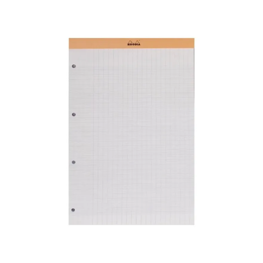 Rhodia Basics - Bloc notes - A4 - 160 pages - grands carreaux - 80g - orange