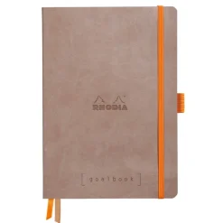 Rhodia Goalbook - Carnet souple A5 - 224 pages numérotées - petits carreaux - taupe