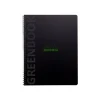 RhodiActive Greenbook - Cahier à spirale 100% recyclé - A4+ (22,5 x 29,7 cm) - 160 pages 90 g/m² - ligné - noir