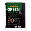 RhodiActive Greenbook - Cahier à spirale 100% recyclé - A5+ (16 x 21 cm) - 160 pages 90 g/m² - petits carreaux (5x5 mm) - noir