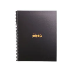 RhodiActive Notebook - Cahier à spirale A4+ (22,5 x 29,7 cm) - 160 pages - petits carreaux (5x5 mm) - noir