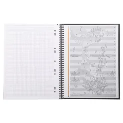 RhodiActive Notebook - Cahier à spirale A4+ (22,5 x 29,7 cm) - 160 pages - petits carreaux (5x5 mm) - noir