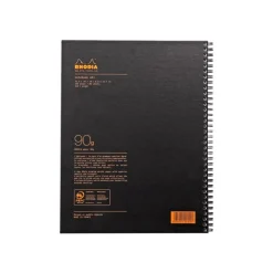 RhodiActive Notebook - Cahier à spirale A4+ (22,5 x 29,7 cm) - 160 pages - petits carreaux (5x5 mm) - noir