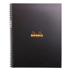 Rhodiactive Notebook - Cahier à spirale A4+ (21 x 31,8 cm) - 160 pages - ligné avec marge - noir