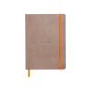 Rhodiarama - Cahier de notes - lien parfait - A5 (148 x 210 mm) - 80 feuilles / 160 pages - papier ivoire - petits carreaux - couverture taupe