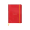 Rhodiarama - Cahier de notes - lien parfait - A5 (148 x 210 mm) - 80 feuilles / 160 pages - papier ivoire - petits carreaux - couverture couleur coquelicot