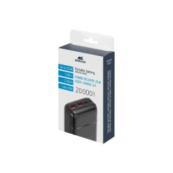 Riva Case Rivapower VA2102 - Banque d'alimentation - QC / PD, portable - 5 / 9 / 12 V - 22.5 Watt - lithium-polymère - 20000 mAh - 74 Wh - connecteurs de sortie : 3 - noir