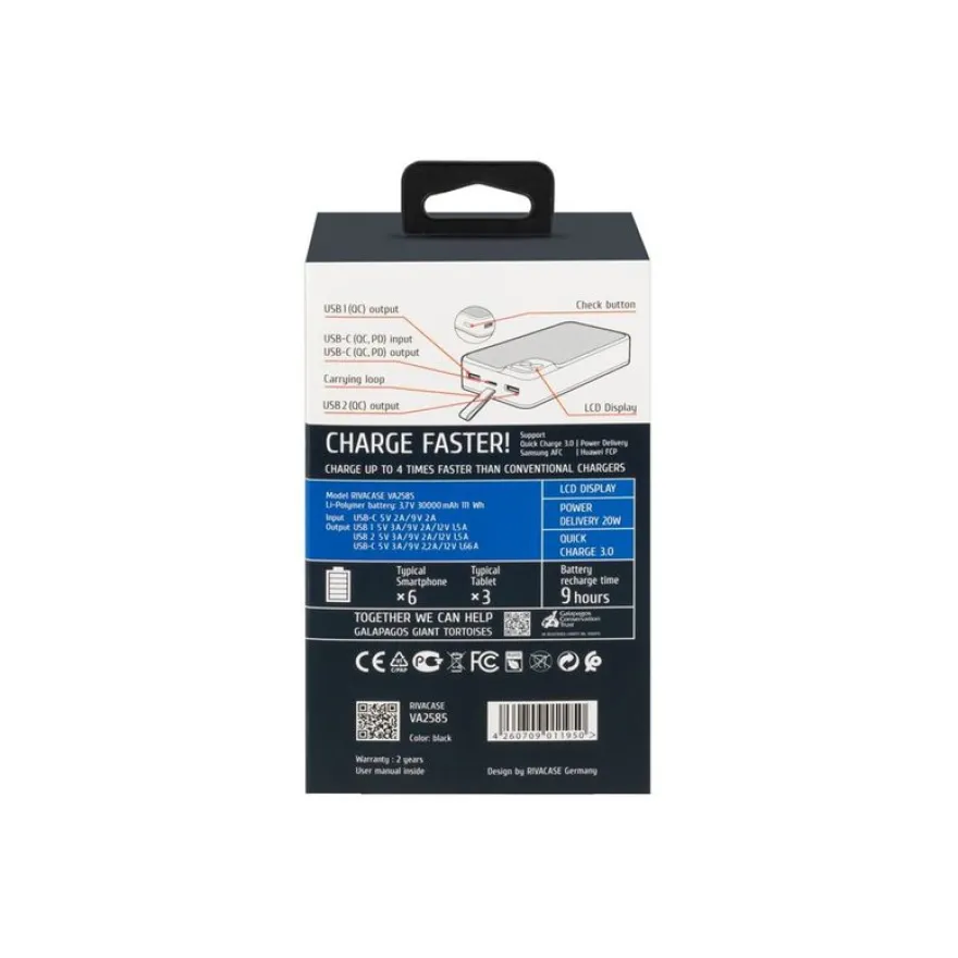 Riva Case Rivapower VA2585 - Banque d'alimentation - noir