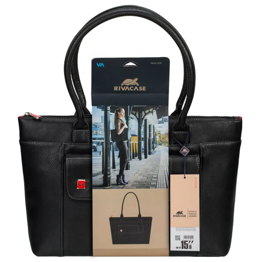 RIVACASE Orly - Sacoche féminine pour ordinateur portable 15,6" - noir