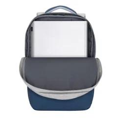 RIVACASE Prater - Sac à dos connecté pour ordinateur portable 17,3" - gris/bleu nuit
