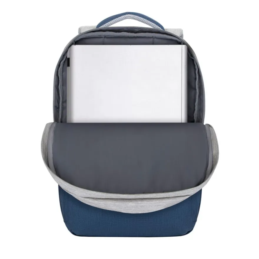 RIVACASE Prater - Sac à dos connecté pour ordinateur portable 17,3" - gris/bleu nuit