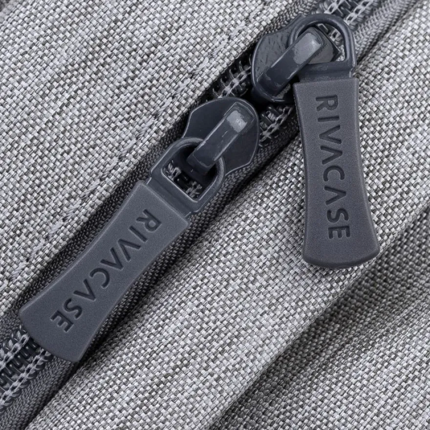 RIVACASE Prater - Sac à dos connecté pour ordinateur portable 17,3" - gris/bleu nuit