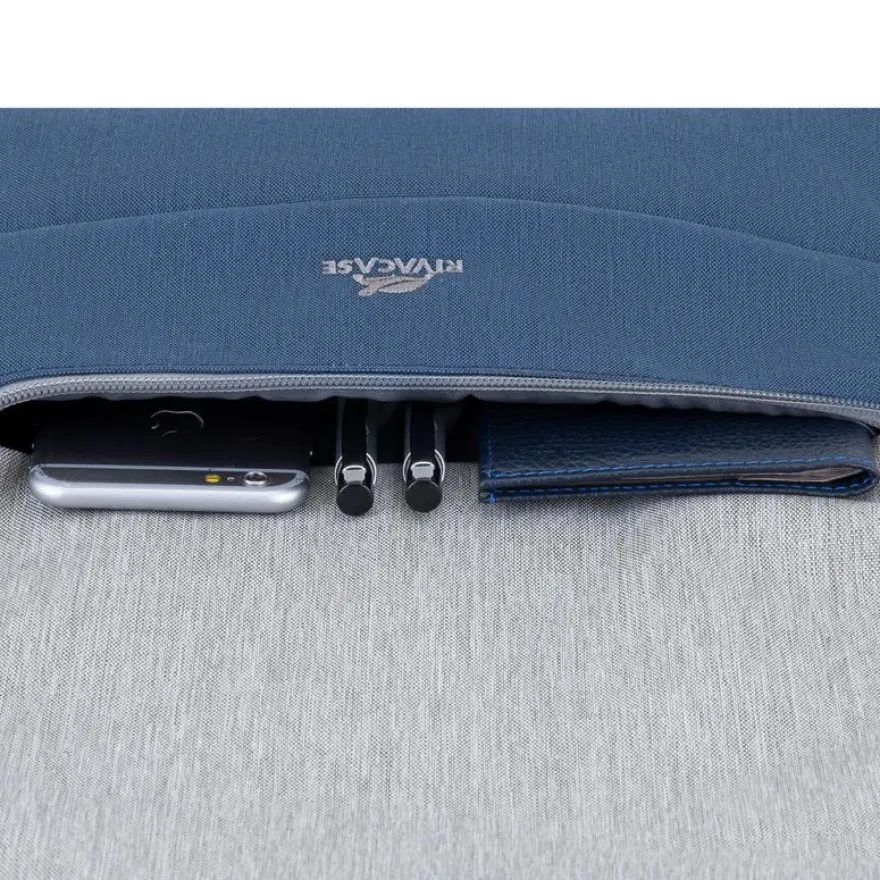 RIVACASE Prater - Sac à dos connecté pour ordinateur portable 17,3" - gris/bleu nuit