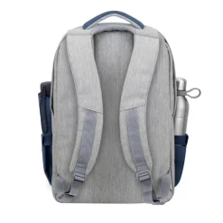 RIVACASE Prater - Sac à dos connecté pour ordinateur portable 17,3" - gris/bleu nuit