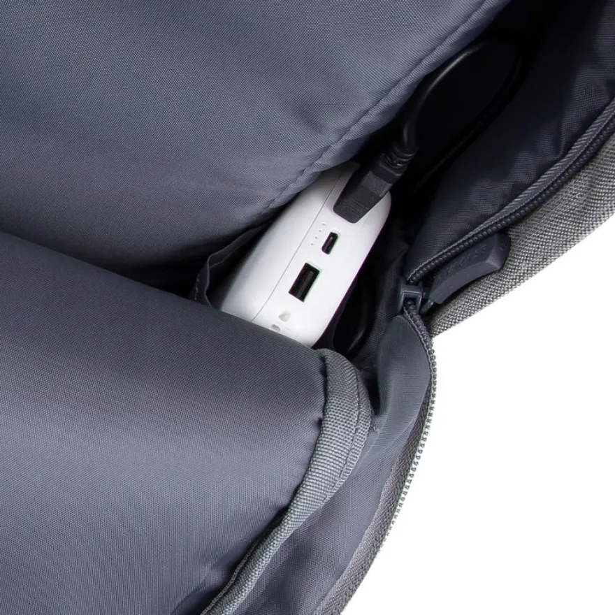 RIVACASE Prater - Sac à dos connecté pour ordinateur portable 15,6" - gris/bleu nuit