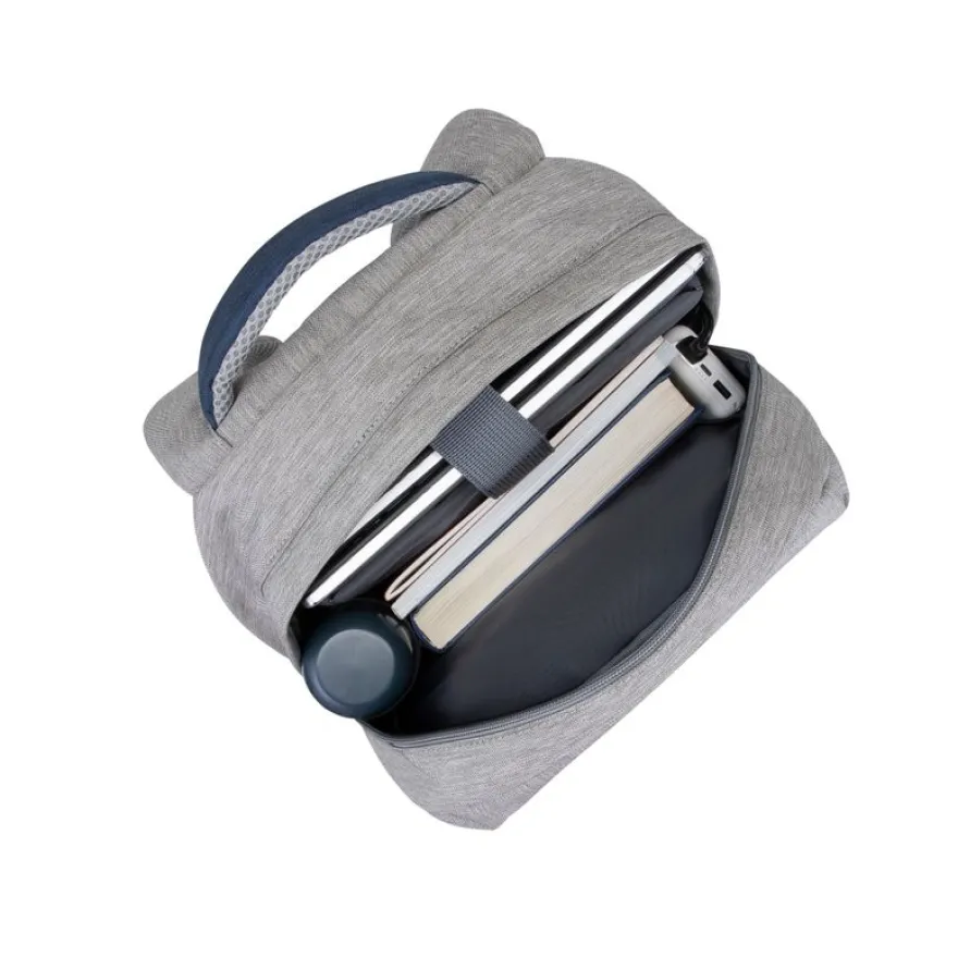 RIVACASE Prater - Sac à dos connecté pour ordinateur portable 15,6" - gris/bleu nuit