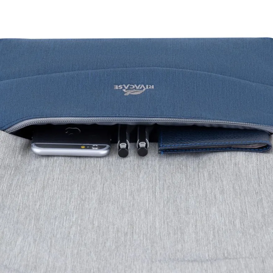 RIVACASE Prater - Sac à dos connecté pour ordinateur portable 15,6" - gris/bleu nuit