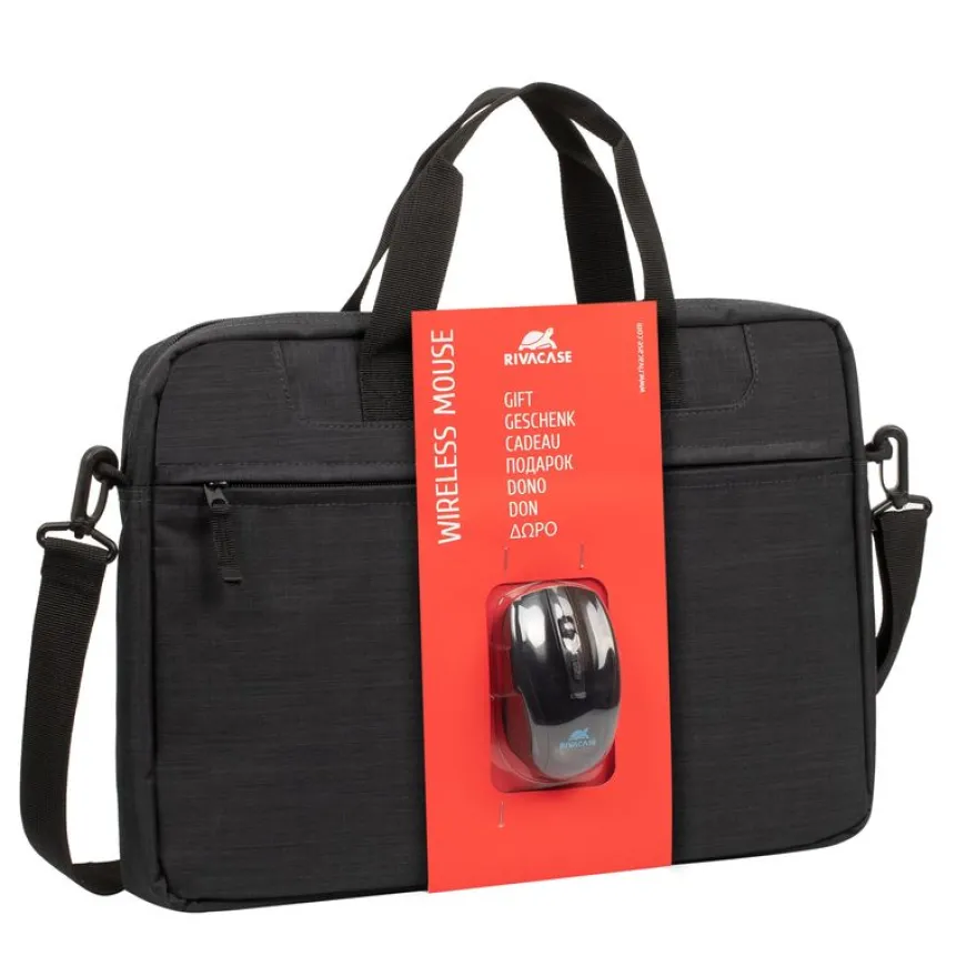 RIVACASE Regent - Sacoche pour ordinateur portable 15,6" + souris - noir