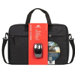 RIVACASE Regent - Sacoche pour ordinateur portable 15,6" + souris - noir