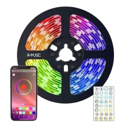 R-Music - Bande LED - 3m - Connecté avec app & Multicolore