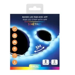 R-Music - Bande LED - 3m - Connecté avec app & Multicolore