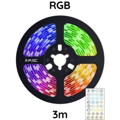 R-Music - Bande LED RGB - 3m - USB + Télécommande - Multicolore