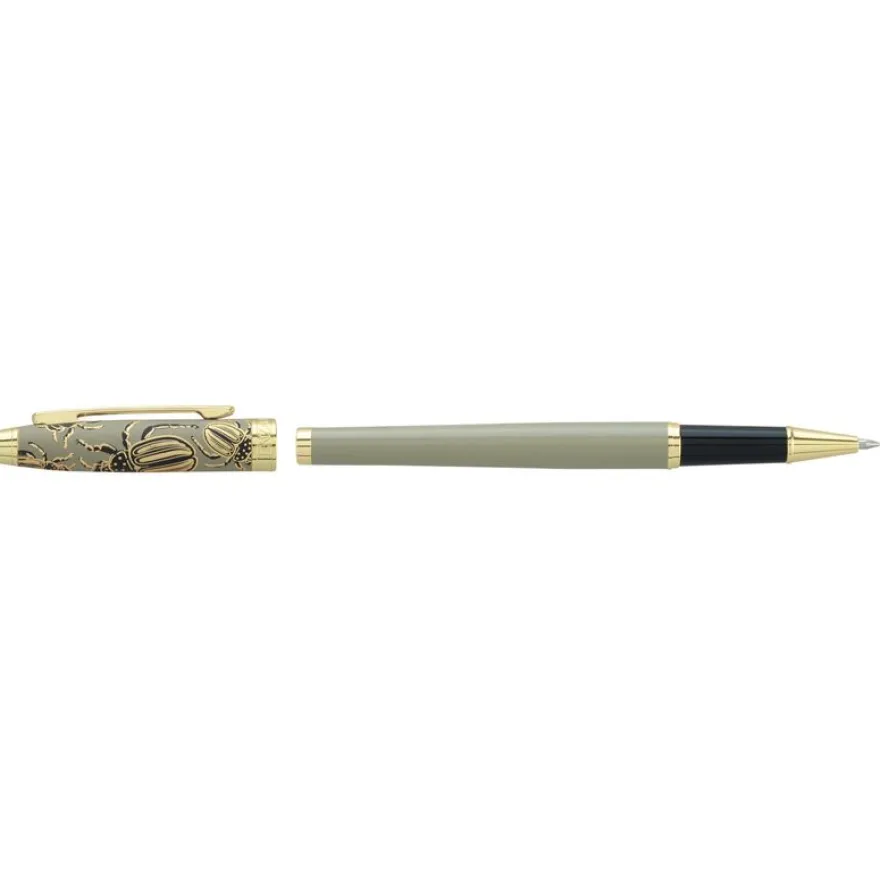 Roller ENZO VARINI "Taormina XL Bugs" motifs scarabées coloris vert gris