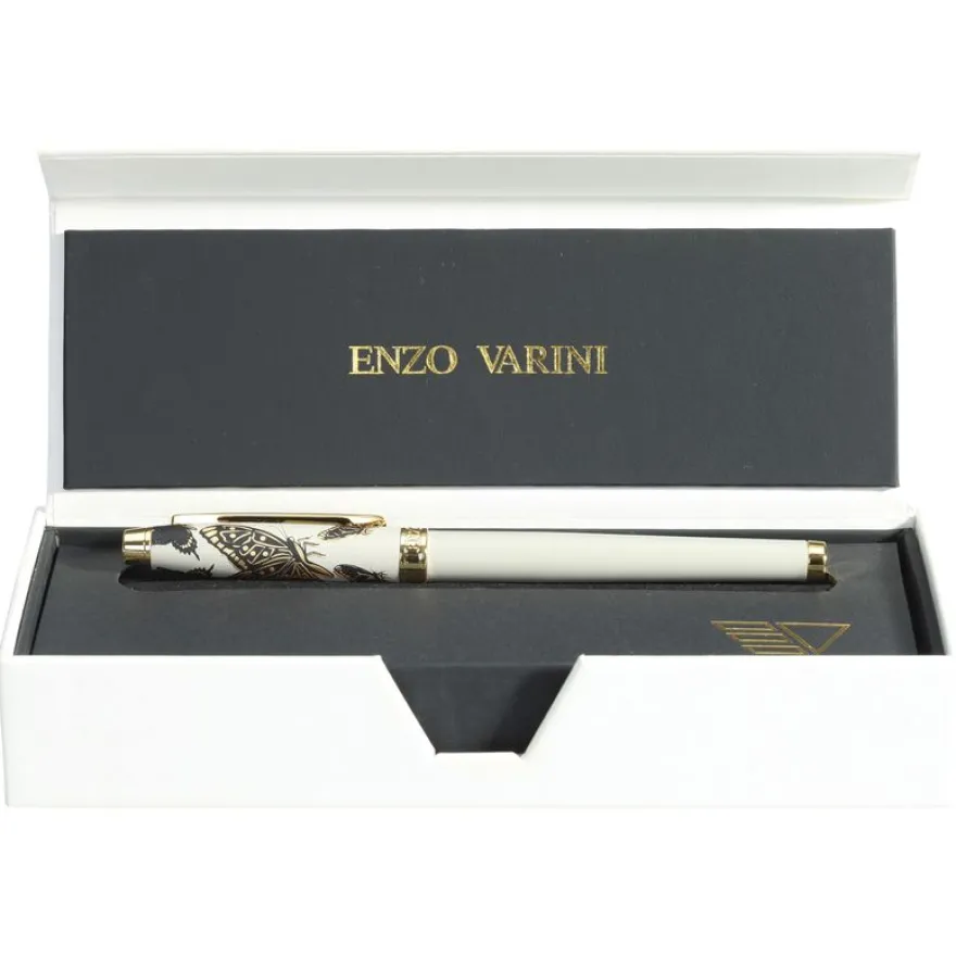 Roller ENZO VARINI "Taormina XL Bugs" motifs papillons coloris gris clair