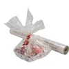 Rouleau film fleuriste transparent – 0,8 x 120 m – étoiles or et blanches