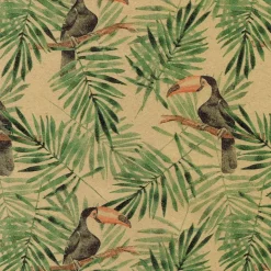 Rouleau papier cadeau kraft 0,7 x 50 m 65g imprimé tropical - Viquel