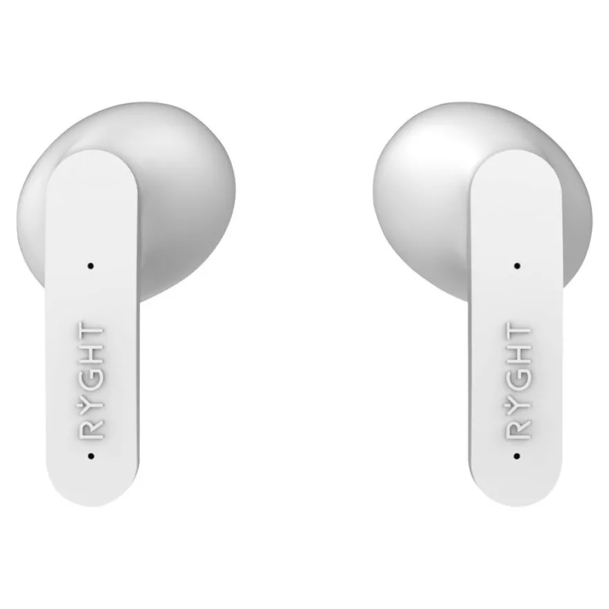 Ryght Mino - Écouteurs sans fil avec micro - intra-auriculaire - Suppresseur de bruit actif - blanc