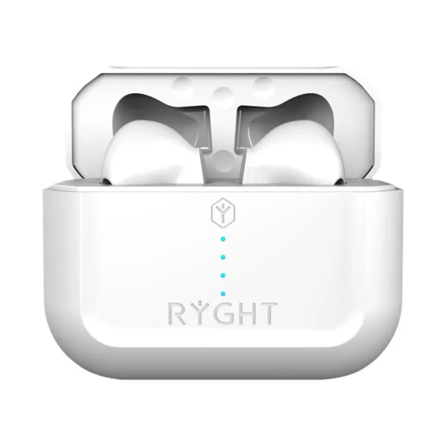 Ryght Mino - Écouteurs sans fil avec micro - intra-auriculaire - Suppresseur de bruit actif - blanc