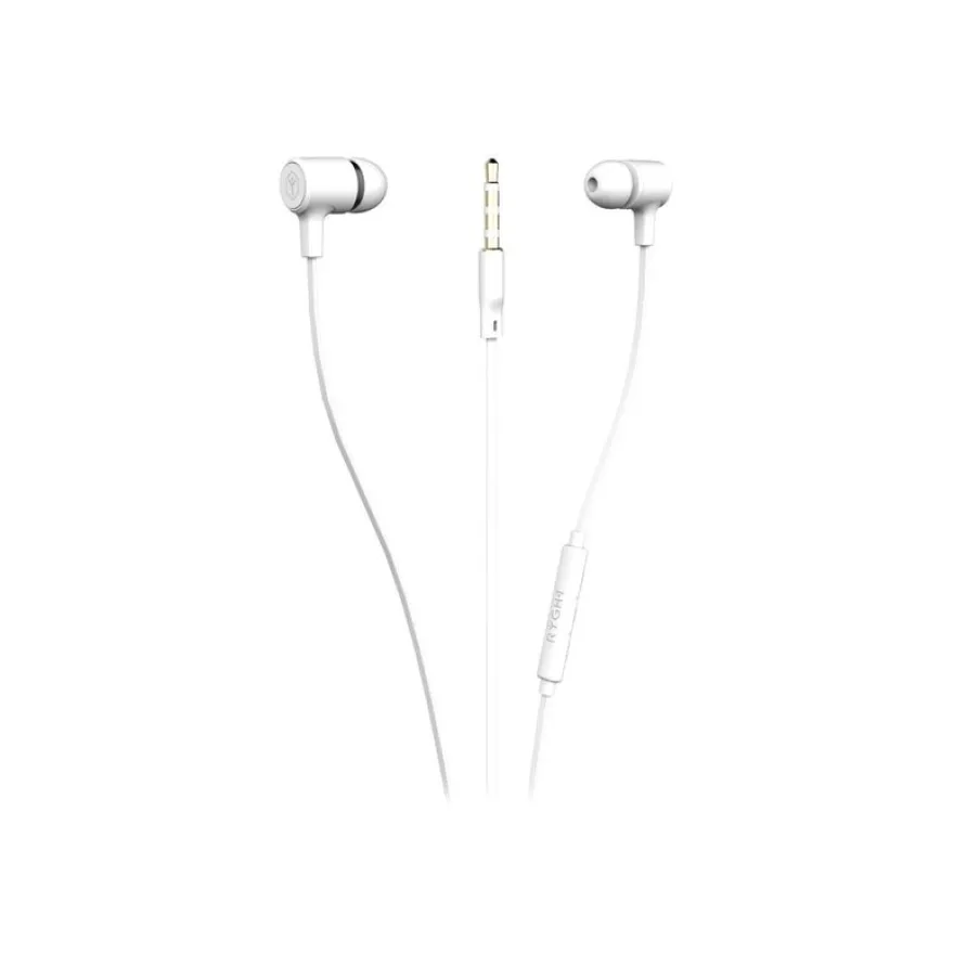 Ryght NIYO - Écouteurs avec micro - intra-auriculaire - filaire - jack 3,5mm - blanc