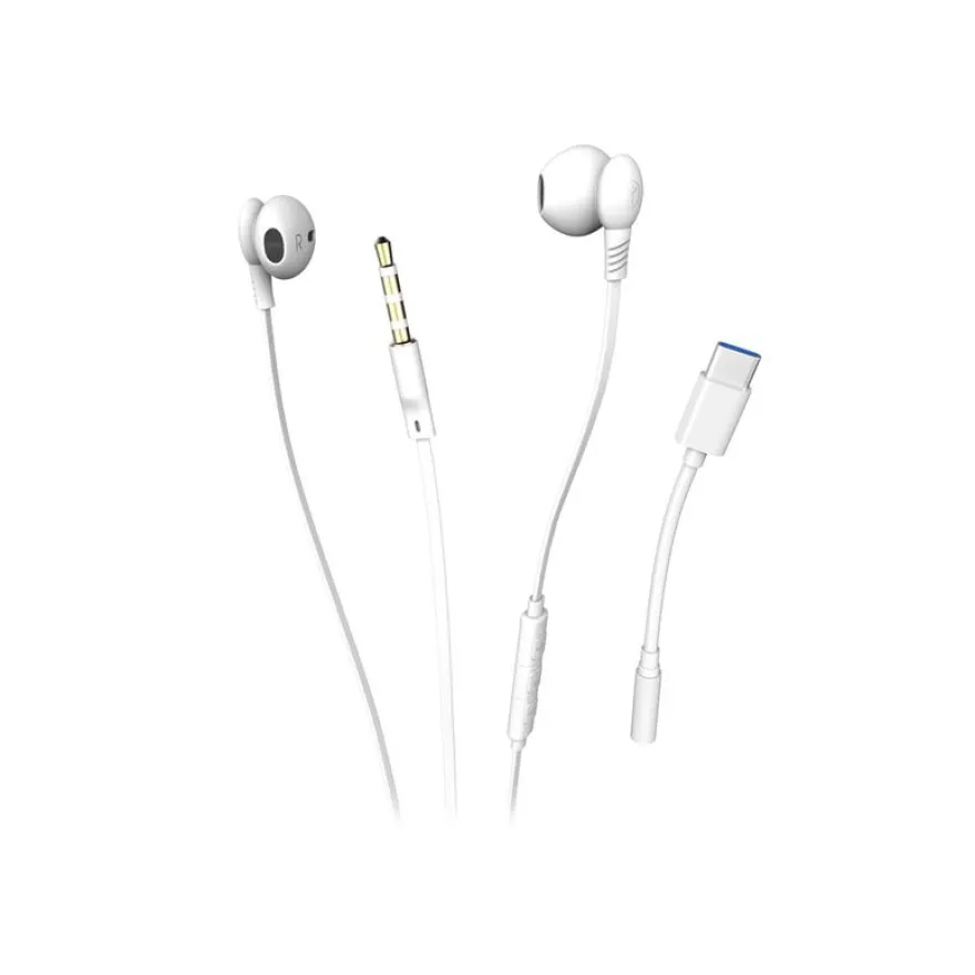Ryght SALTO - Écouteurs avec micro - intra-auriculaire - filaire - jack 3,5mm - blanc